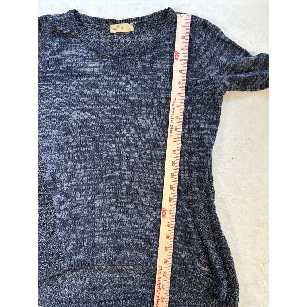 Hollister Navy‎ Blue Knit Sweater Women's Medium Long Sleeve Lightweight - Picture 8 of 12